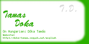 tamas doka business card